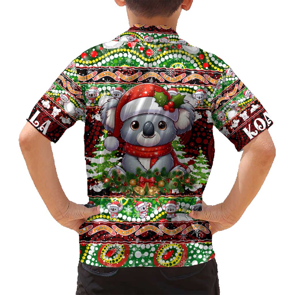 Koala Christmas Family Matching Long Sleeve Bodycon Dress and Hawaiian Shirt Australia Aboriginal Cute Santa Koalas - Aussie Hoodie