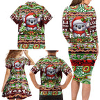 Koala Christmas Family Matching Long Sleeve Bodycon Dress and Hawaiian Shirt Australia Aboriginal Cute Santa Koalas - Aussie Hoodie