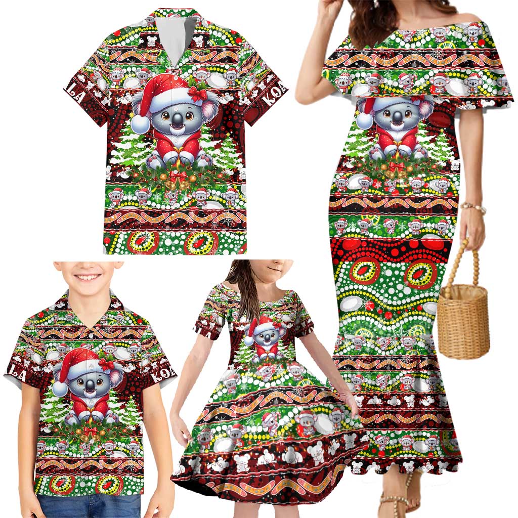 Koala Christmas Family Matching Mermaid Dress and Hawaiian Shirt Australia Aboriginal Cute Santa Koalas - Aussie Hoodie