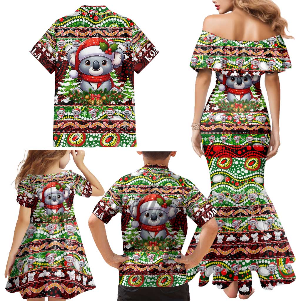 Koala Christmas Family Matching Mermaid Dress and Hawaiian Shirt Australia Aboriginal Cute Santa Koalas - Aussie Hoodie