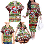 Koala Christmas Family Matching Off The Shoulder Long Sleeve Dress and Hawaiian Shirt Australia Aboriginal Cute Santa Koalas - Aussie Hoodie