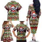 Koala Christmas Family Matching Off The Shoulder Long Sleeve Dress and Hawaiian Shirt Australia Aboriginal Cute Santa Koalas - Aussie Hoodie