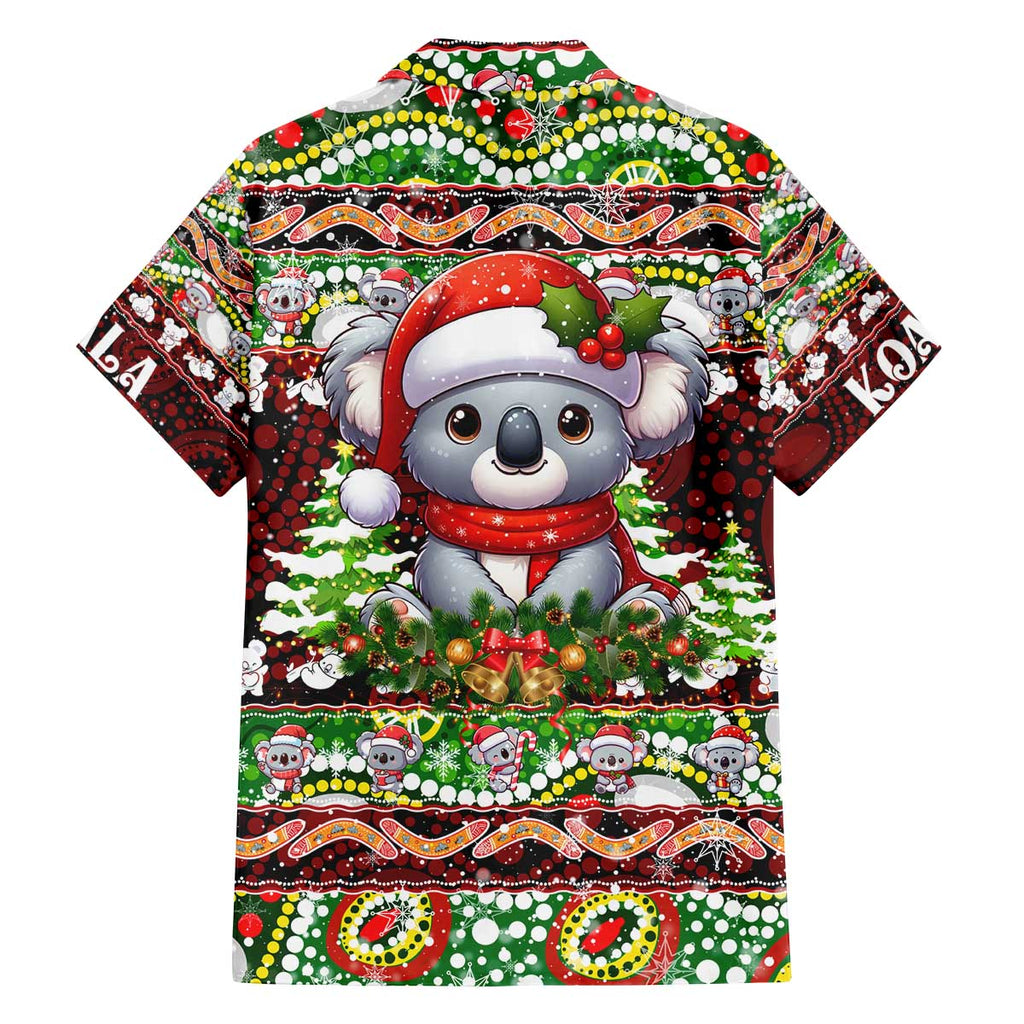 Koala Christmas Family Matching Off The Shoulder Long Sleeve Dress and Hawaiian Shirt Australia Aboriginal Cute Santa Koalas - Aussie Hoodie