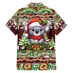 Koala Christmas Family Matching Off The Shoulder Long Sleeve Dress and Hawaiian Shirt Australia Aboriginal Cute Santa Koalas - Aussie Hoodie