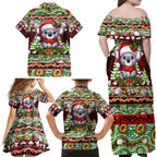 Koala Christmas Family Matching Off Shoulder Maxi Dress and Hawaiian Shirt Australia Aboriginal Cute Santa Koalas - Aussie Hoodie