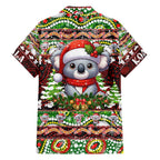 Koala Christmas Family Matching Off Shoulder Maxi Dress and Hawaiian Shirt Australia Aboriginal Cute Santa Koalas - Aussie Hoodie