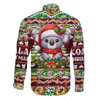 Koala Christmas Family Matching Off Shoulder Maxi Dress and Hawaiian Shirt Australia Aboriginal Cute Santa Koalas - Aussie Hoodie