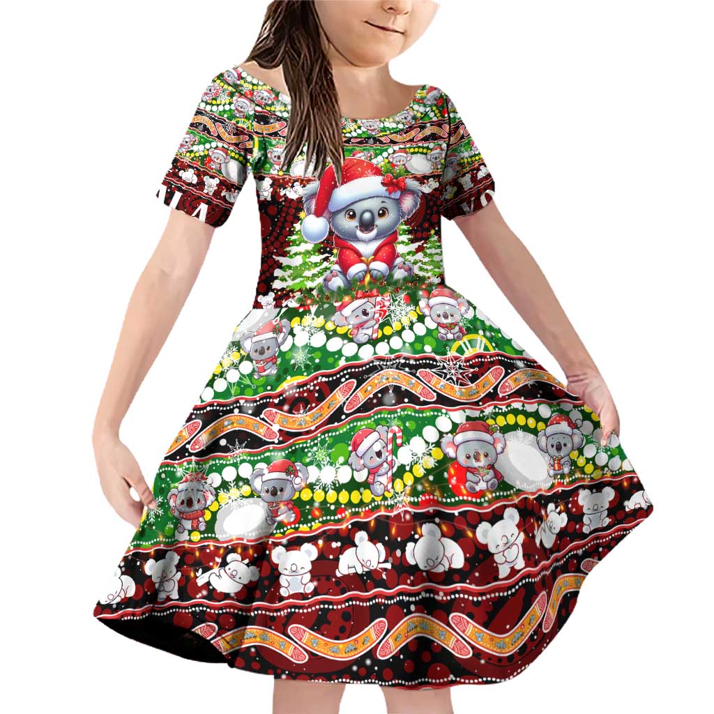 Koala Christmas Family Matching Off Shoulder Short Dress and Hawaiian Shirt Australia Aboriginal Cute Santa Koalas - Aussie Hoodie