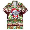 Koala Christmas Family Matching Off Shoulder Short Dress and Hawaiian Shirt Australia Aboriginal Cute Santa Koalas - Aussie Hoodie