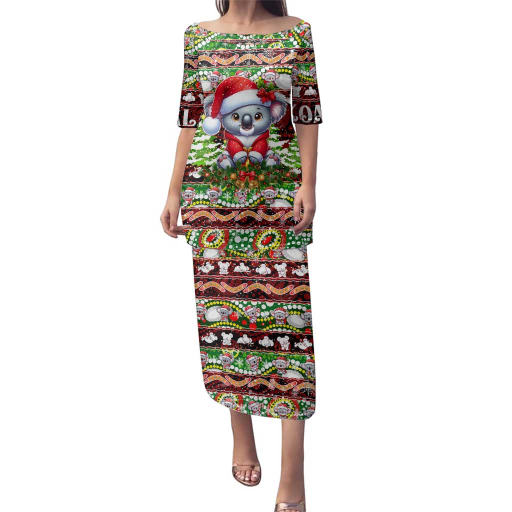Koala Christmas Family Matching Puletasi and Hawaiian Shirt Australia Aboriginal Cute Santa Koalas - Aussie Hoodie