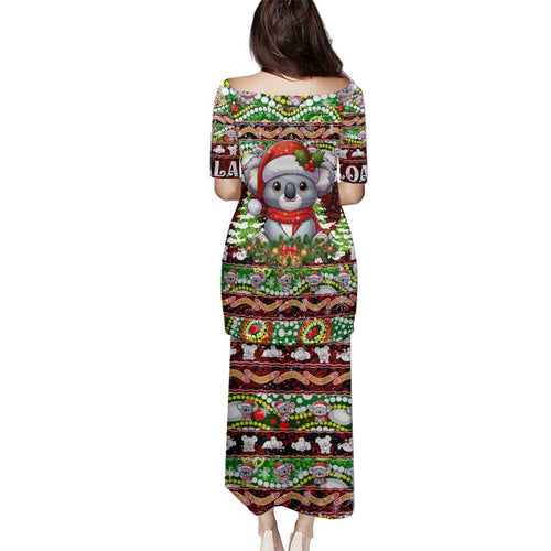 Koala Christmas Family Matching Puletasi and Hawaiian Shirt Australia Aboriginal Cute Santa Koalas - Aussie Hoodie