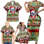 Koala Christmas Family Matching Short Sleeve Bodycon Dress and Hawaiian Shirt Australia Aboriginal Cute Santa Koalas - Aussie Hoodie
