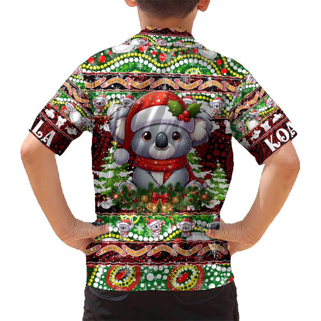 Koala Christmas Family Matching Short Sleeve Bodycon Dress and Hawaiian Shirt Australia Aboriginal Cute Santa Koalas - Aussie Hoodie
