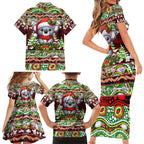Koala Christmas Family Matching Short Sleeve Bodycon Dress and Hawaiian Shirt Australia Aboriginal Cute Santa Koalas - Aussie Hoodie