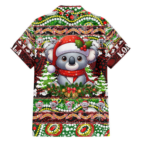 Koala Christmas Family Matching Short Sleeve Bodycon Dress and Hawaiian Shirt Australia Aboriginal Cute Santa Koalas - Aussie Hoodie