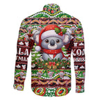 Koala Christmas Family Matching Short Sleeve Bodycon Dress and Hawaiian Shirt Australia Aboriginal Cute Santa Koalas - Aussie Hoodie