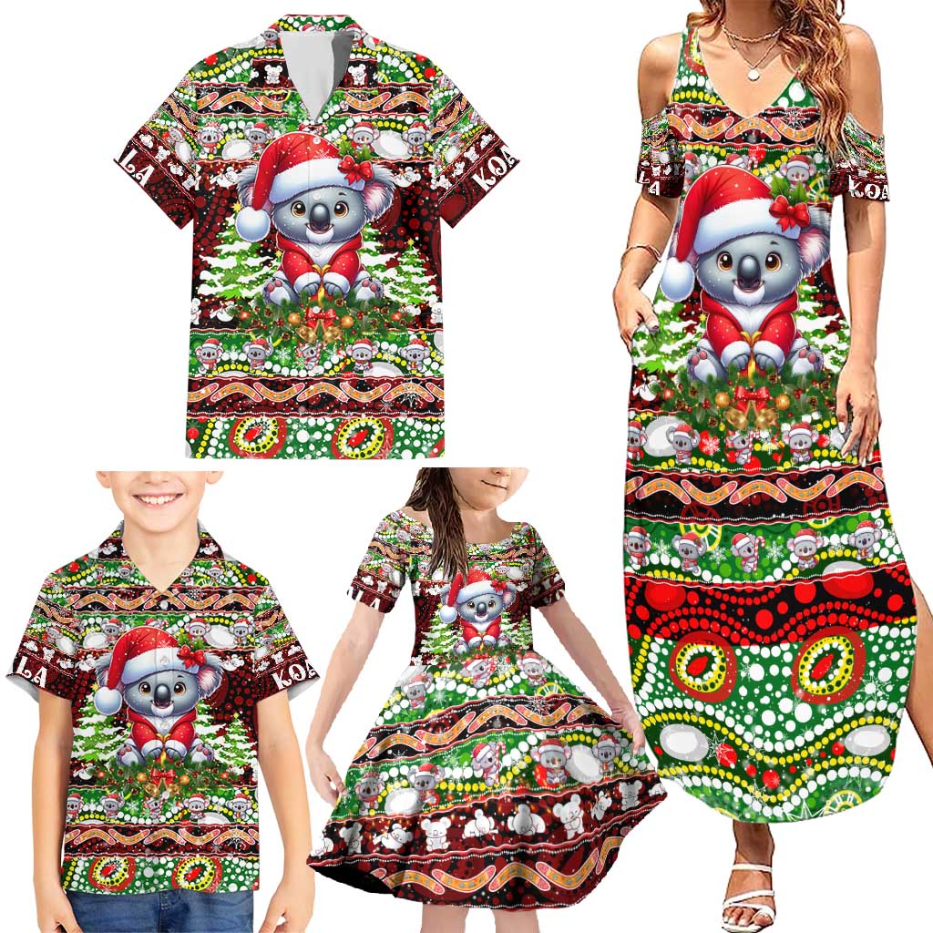 Koala Christmas Family Matching Summer Maxi Dress and Hawaiian Shirt Australia Aboriginal Cute Santa Koalas - Aussie Hoodie