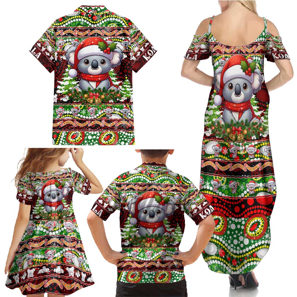 Koala Christmas Family Matching Summer Maxi Dress and Hawaiian Shirt Australia Aboriginal Cute Santa Koalas - Aussie Hoodie