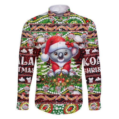 Koala Christmas Family Matching Summer Maxi Dress and Hawaiian Shirt Australia Aboriginal Cute Santa Koalas - Aussie Hoodie