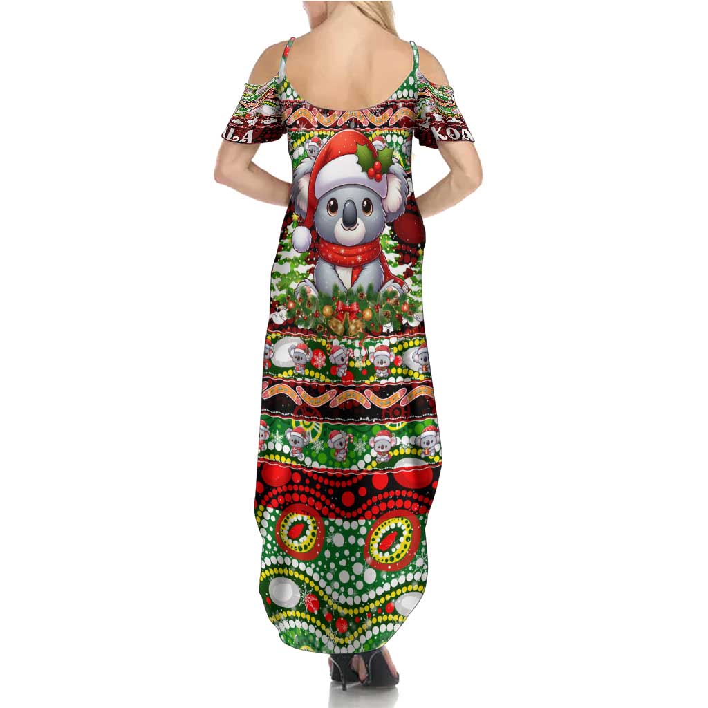 Koala Christmas Family Matching Summer Maxi Dress and Hawaiian Shirt Australia Aboriginal Cute Santa Koalas - Aussie Hoodie
