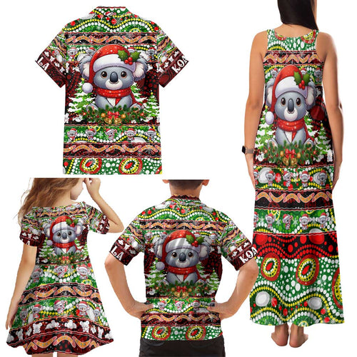 Koala Christmas Family Matching Tank Maxi Dress and Hawaiian Shirt Australia Aboriginal Cute Santa Koalas - Aussie Hoodie