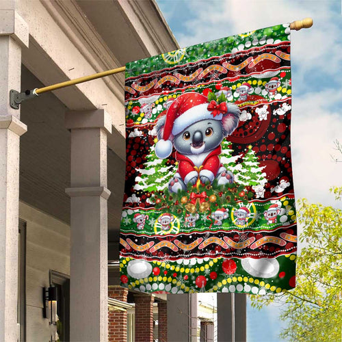 Koala Christmas Garden Flag Australia Aboriginal Cute Santa Koalas - Aussie Hoodie