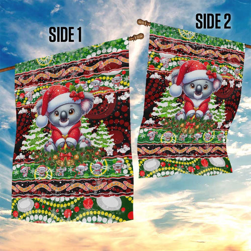 Koala Christmas Garden Flag Australia Aboriginal Cute Santa Koalas - Aussie Hoodie