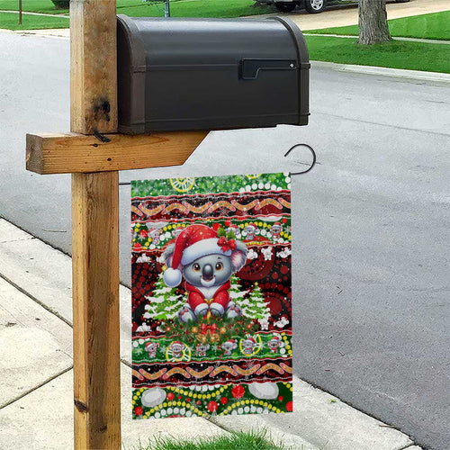 Koala Christmas Garden Flag Australia Aboriginal Cute Santa Koalas - Aussie Hoodie