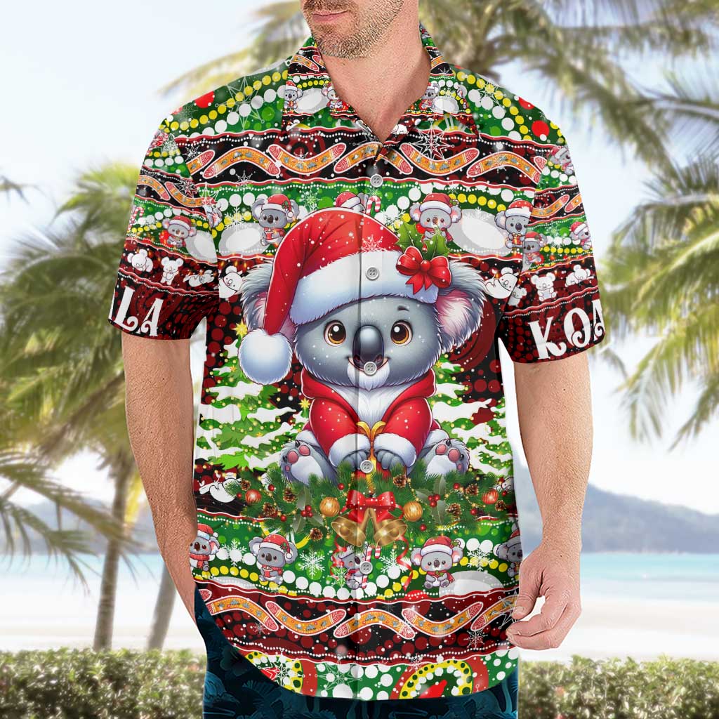 Koala Christmas Hawaiian Shirt Australia Aboriginal Cute Santa Koalas - Aussie Hoodie