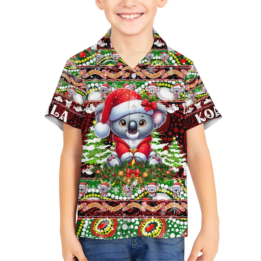 Koala Christmas Hawaiian Shirt Australia Aboriginal Cute Santa Koalas - Aussie Hoodie