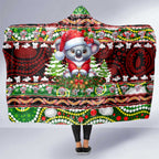 Koala Christmas Hooded Blanket Australia Aboriginal Cute Santa Koalas - Aussie Hoodie
