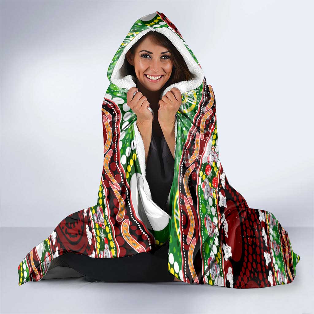 Koala Christmas Hooded Blanket Australia Aboriginal Cute Santa Koalas - Aussie Hoodie