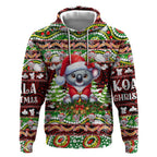 Koala Christmas Hoodie Australia Aboriginal Cute Santa Koalas - Aussie Hoodie