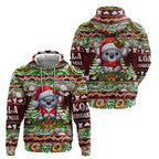 Koala Christmas Hoodie Australia Aboriginal Cute Santa Koalas - Aussie Hoodie