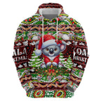Koala Christmas Hoodie Australia Aboriginal Cute Santa Koalas - Aussie Hoodie