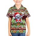 Koala Christmas Kid Hawaiian Shirt Australia Aboriginal Cute Santa Koalas - Aussie Hoodie