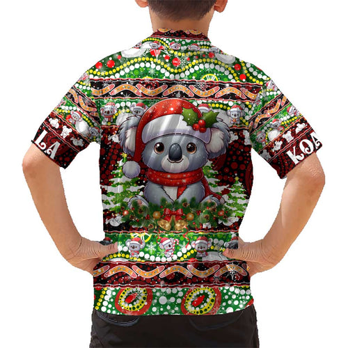 Koala Christmas Kid Hawaiian Shirt Australia Aboriginal Cute Santa Koalas - Aussie Hoodie