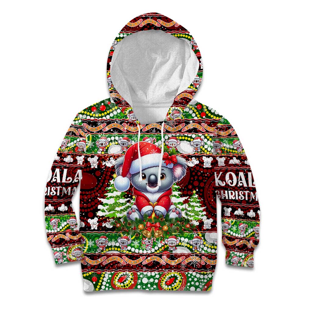 Koala Christmas Kid Hoodie Australia Aboriginal Cute Santa Koalas - Aussie Hoodie