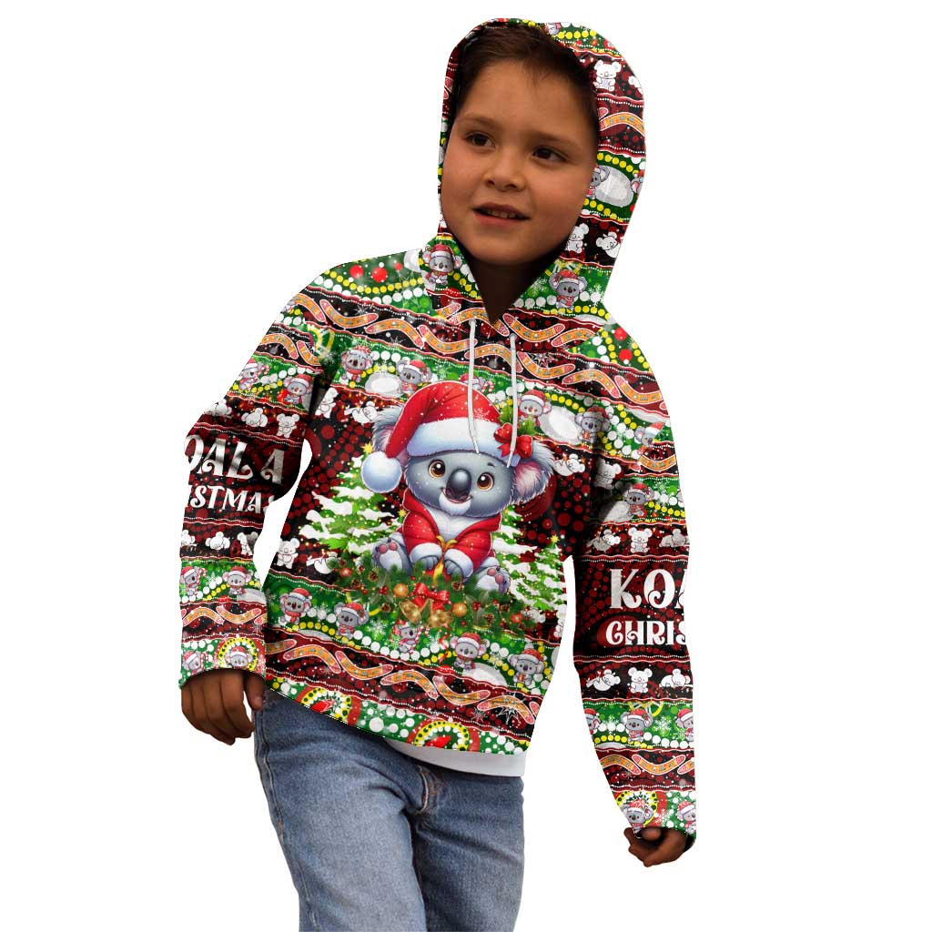 Koala Christmas Kid Hoodie Australia Aboriginal Cute Santa Koalas - Aussie Hoodie