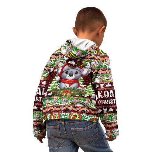 Koala Christmas Kid Hoodie Australia Aboriginal Cute Santa Koalas - Aussie Hoodie