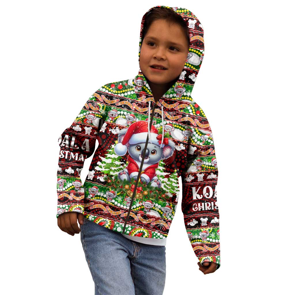 Koala Christmas Kid Hoodie Australia Aboriginal Cute Santa Koalas - Aussie Hoodie