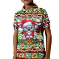Koala Christmas Kid Polo Shirt Australia Aboriginal Cute Santa Koalas - Aussie Hoodie