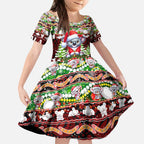 Koala Christmas Kid Short Sleeve Dress Australia Aboriginal Cute Santa Koalas - Aussie Hoodie