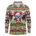 Koala Christmas Long Sleeve Polo Shirt Australia Aboriginal Cute Santa Koalas - Aussie Hoodie