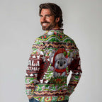 Koala Christmas Long Sleeve Polo Shirt Australia Aboriginal Cute Santa Koalas - Aussie Hoodie