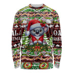 Koala Christmas Long Sleeve Shirt Australia Aboriginal Cute Santa Koalas - Aussie Hoodie