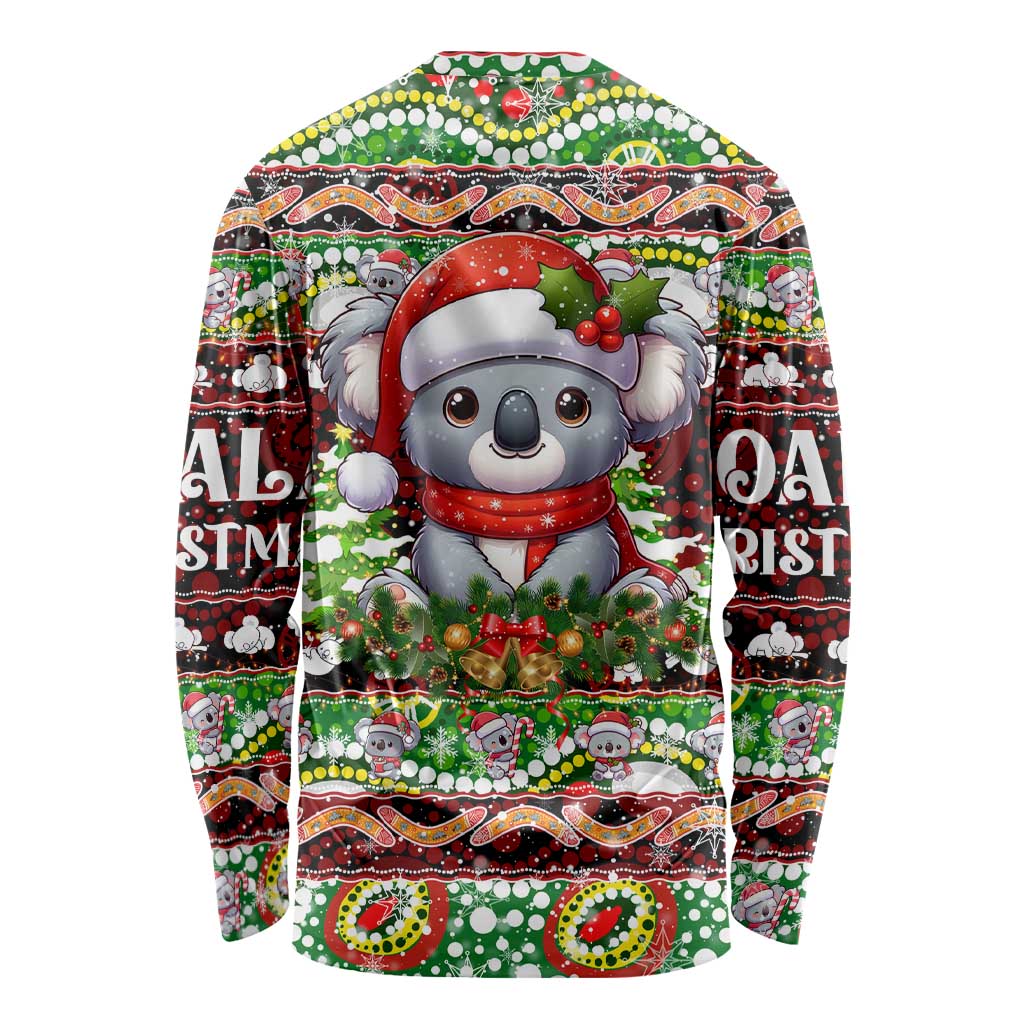 Koala Christmas Long Sleeve Shirt Australia Aboriginal Cute Santa Koalas - Aussie Hoodie
