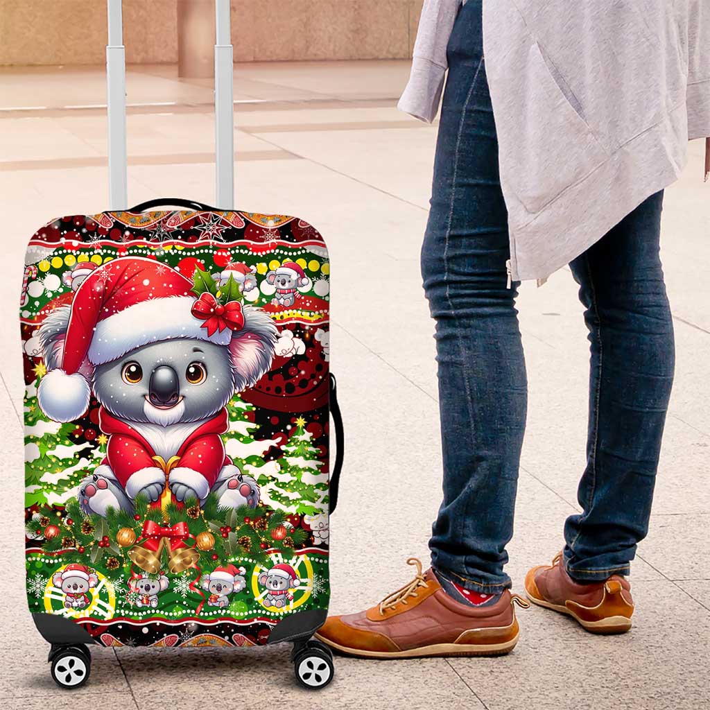 Koala Christmas Luggage Cover Australia Aboriginal Cute Santa Koalas - Aussie Hoodie