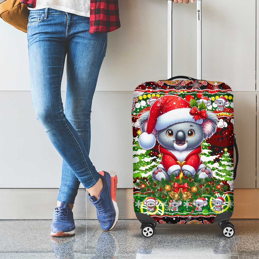 Koala Christmas Luggage Cover Australia Aboriginal Cute Santa Koalas - Aussie Hoodie