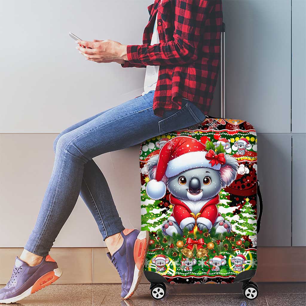 Koala Christmas Luggage Cover Australia Aboriginal Cute Santa Koalas - Aussie Hoodie